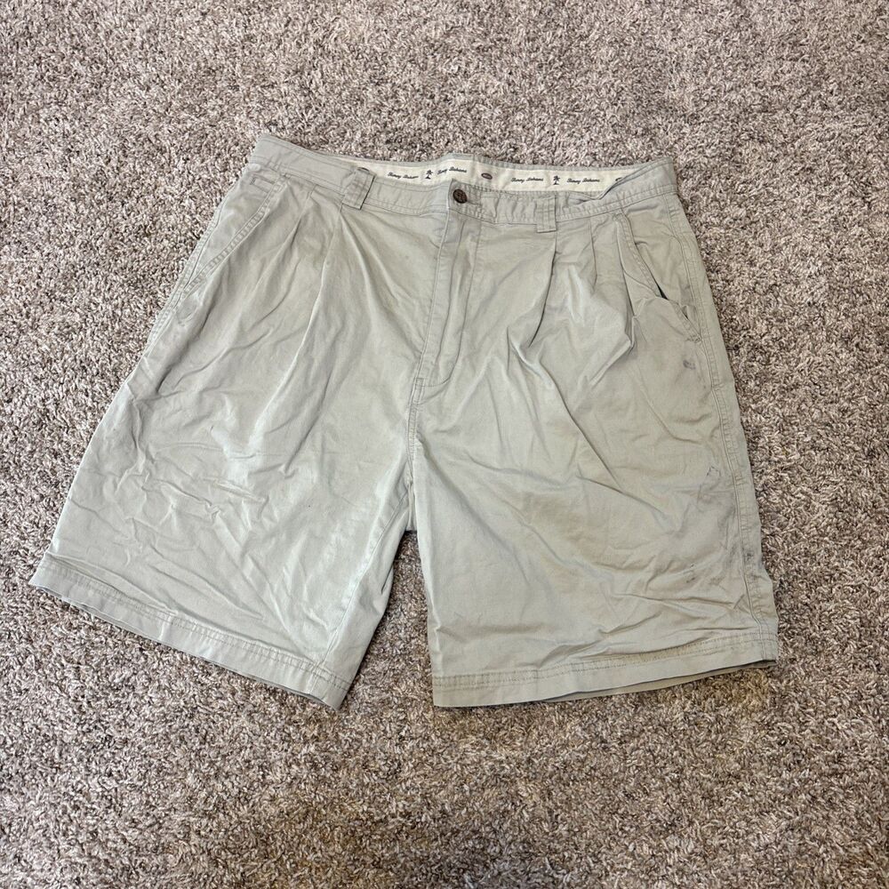 Tommy Bahama Mens Chino Shorts 38 x 8 Beige Stretch Cotton Pocket Pockets Preppy